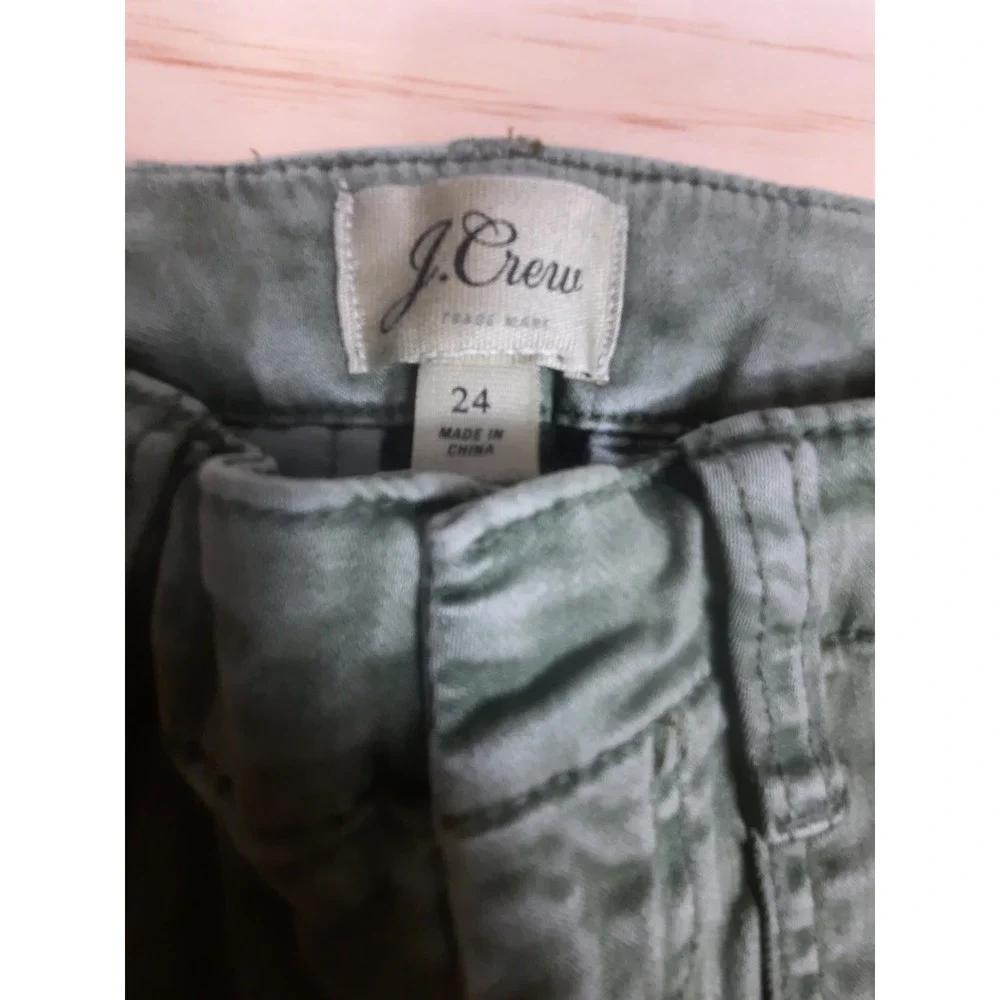 J. Crew‎ Womens Utility Chino Pants Olive Green Slim Fit Patch Pocket Size 24